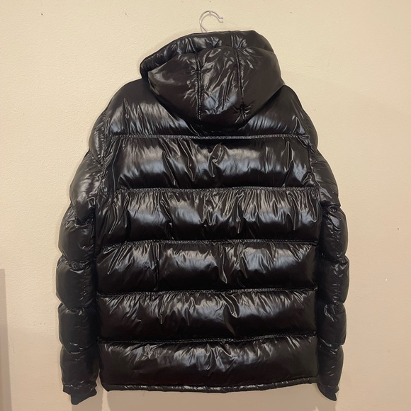 Black Puffer Jacket with Hood - Picture 2 of 7